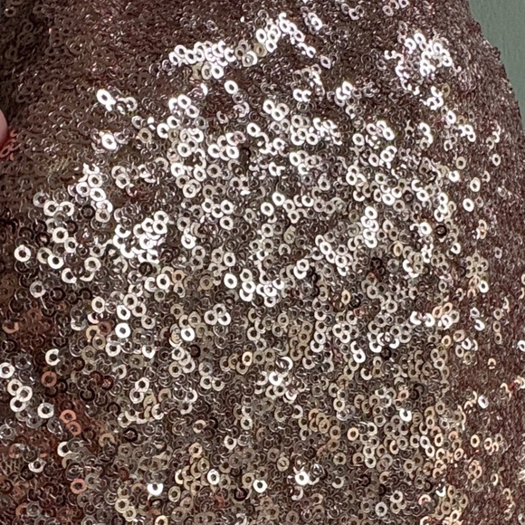 Elegant Sequin Rose Gold Dress - Picture 2 of 3